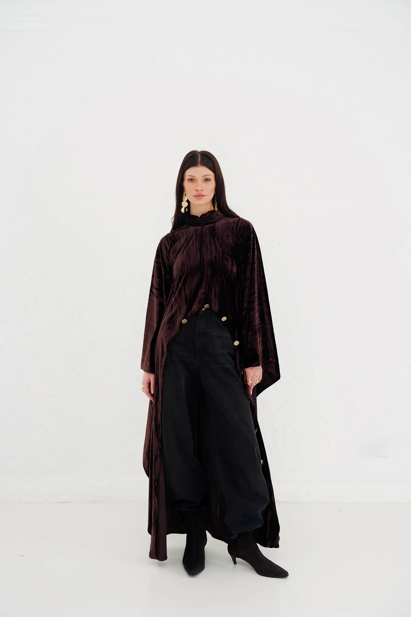 The Golden Button Velvet Top