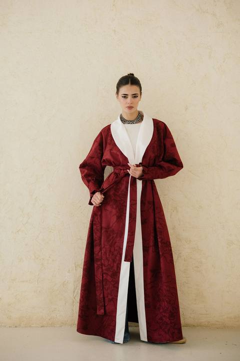 Cuffed Sleeve Printed Kaftan