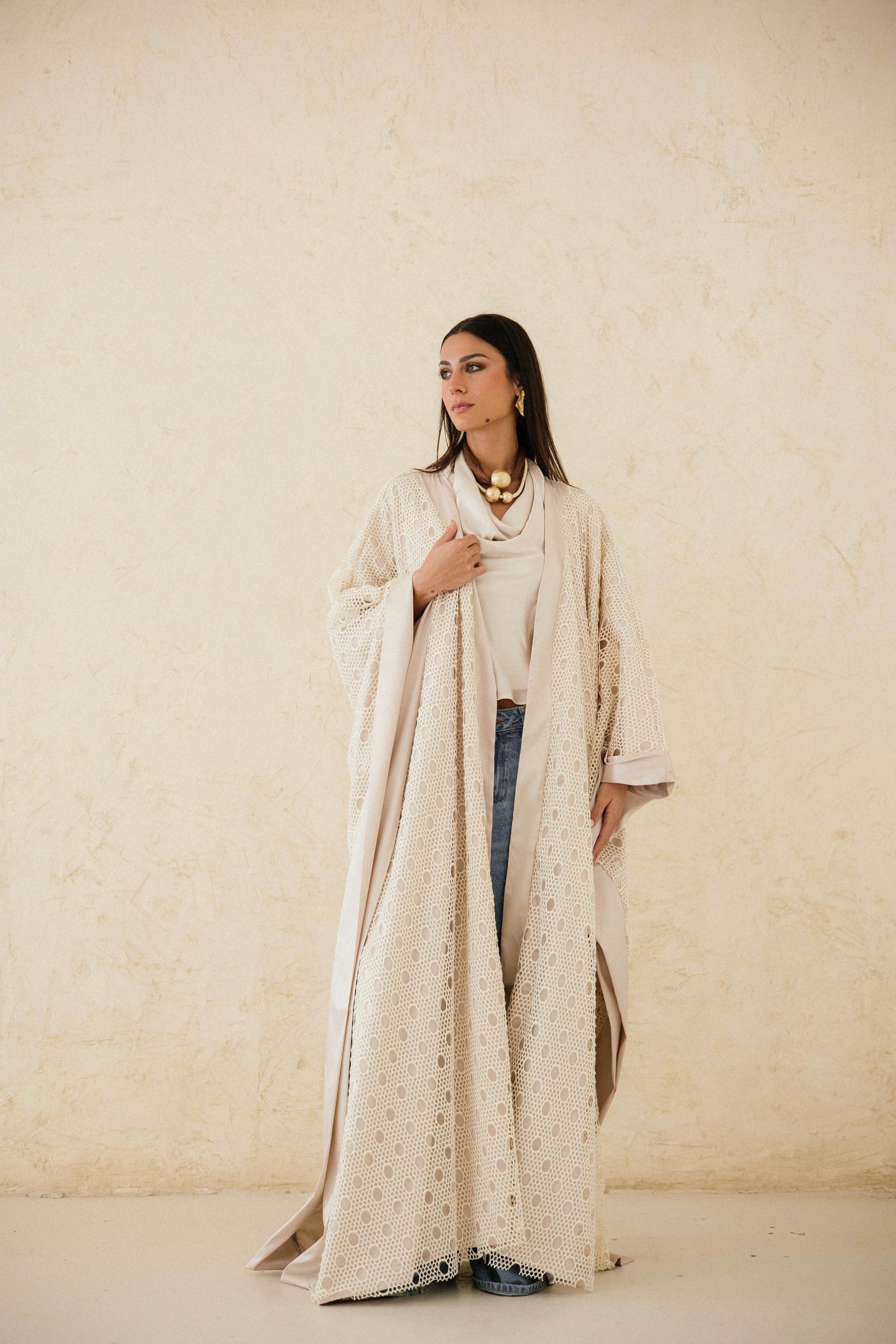 Fully Lined Net Kaftan