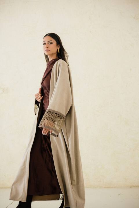 Suede Mesh Kaftan