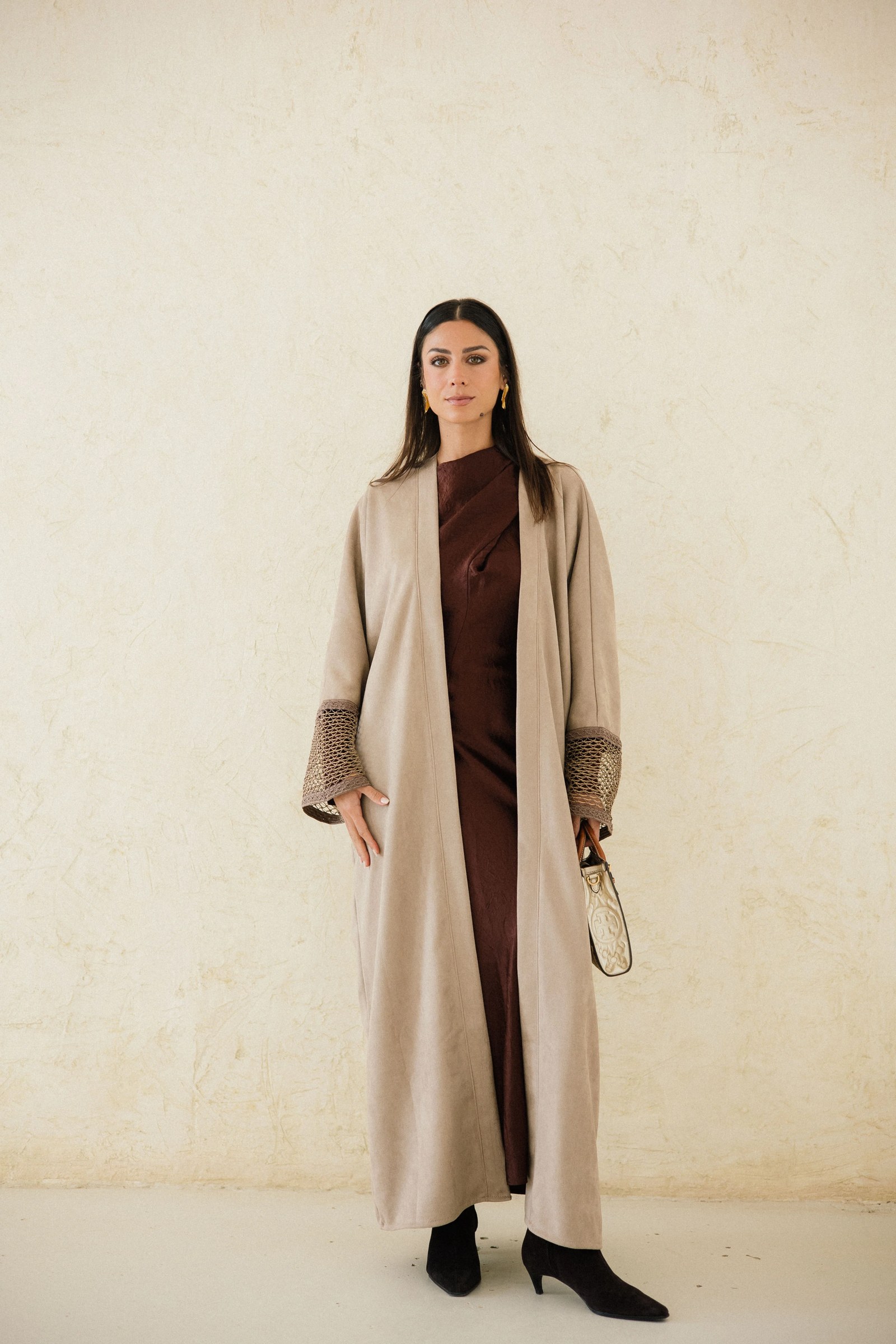 Suede Mesh Kaftan