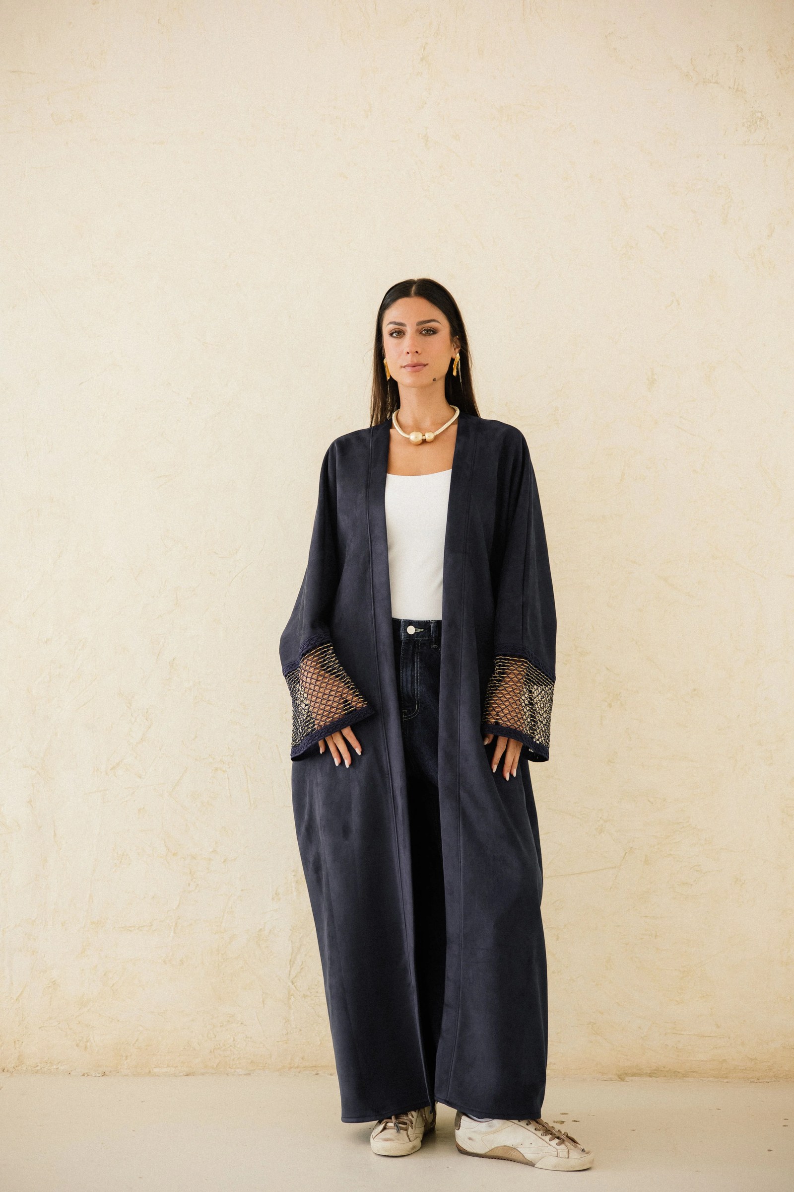 Suede Mesh Kaftan