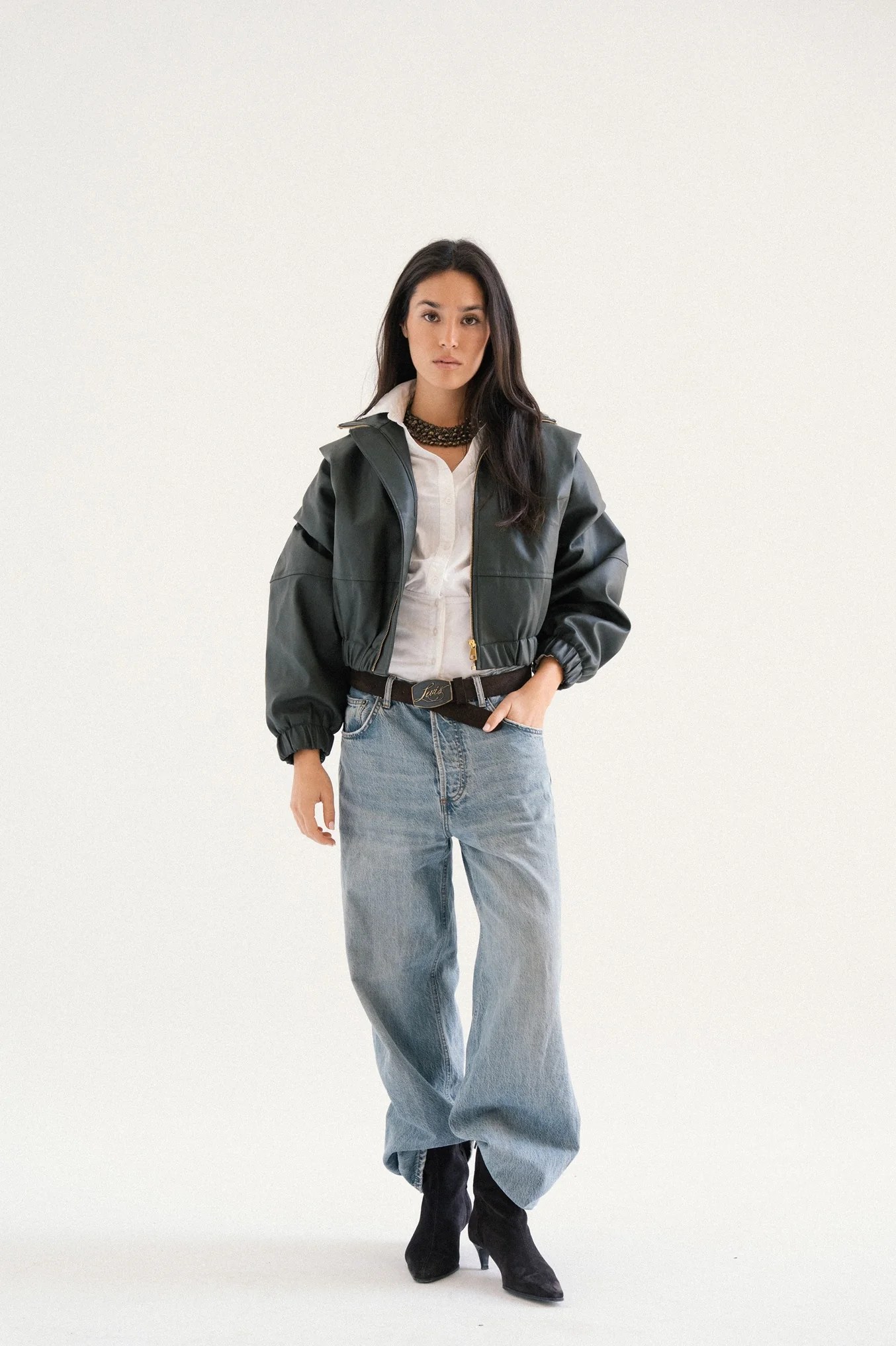 Leather Bomber Jacket