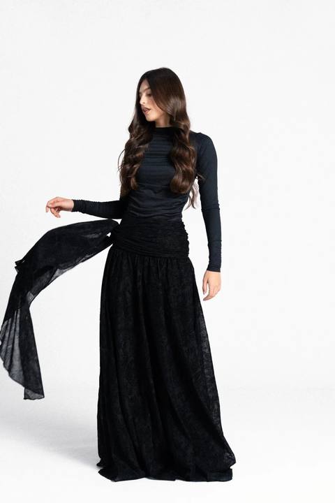 The Tulle Tie Skirt - Black