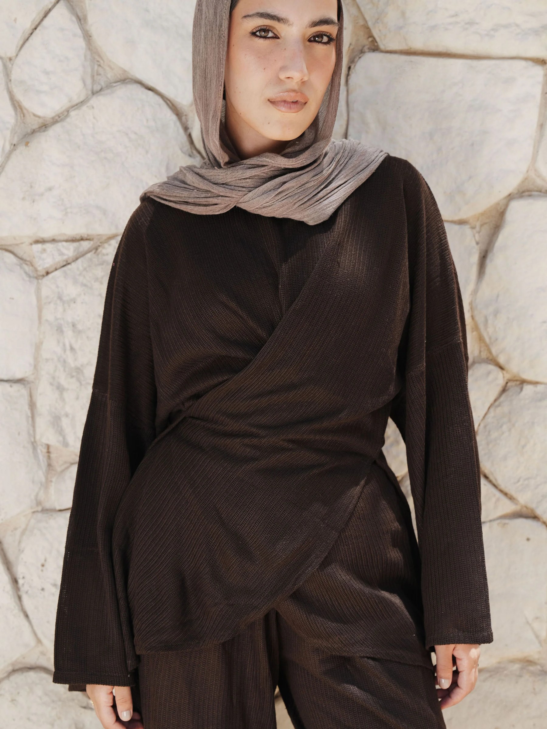Criss Cross Top - Brown