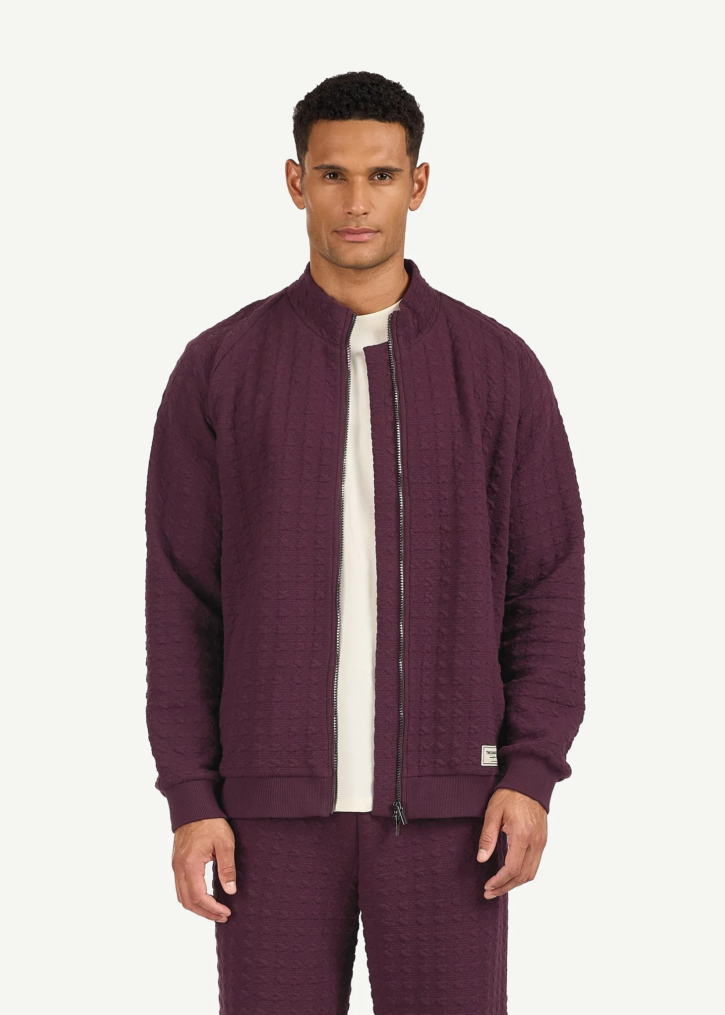 Jacquard Texture Zip Jacket