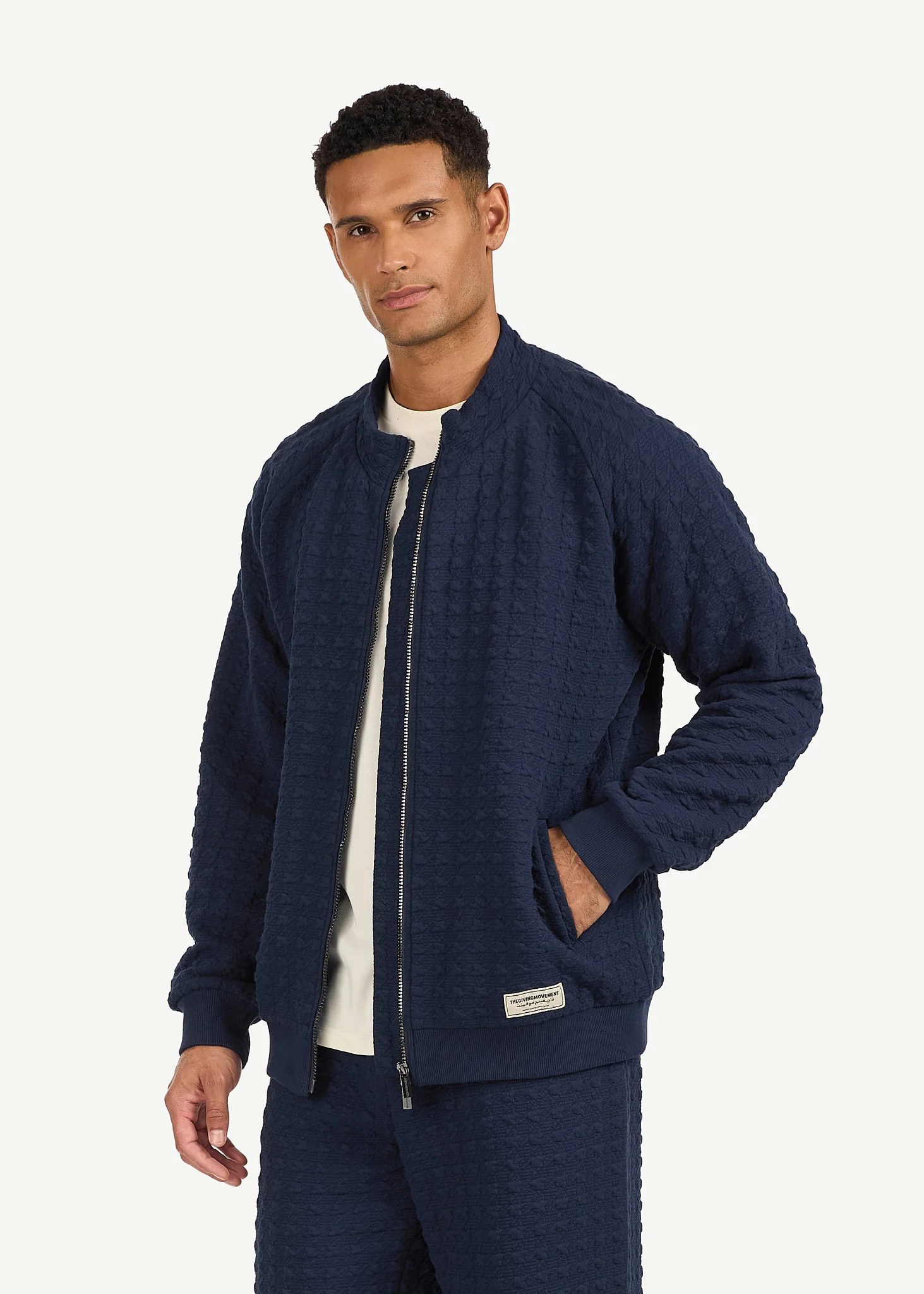 Jacquard Texture Zip Jacket