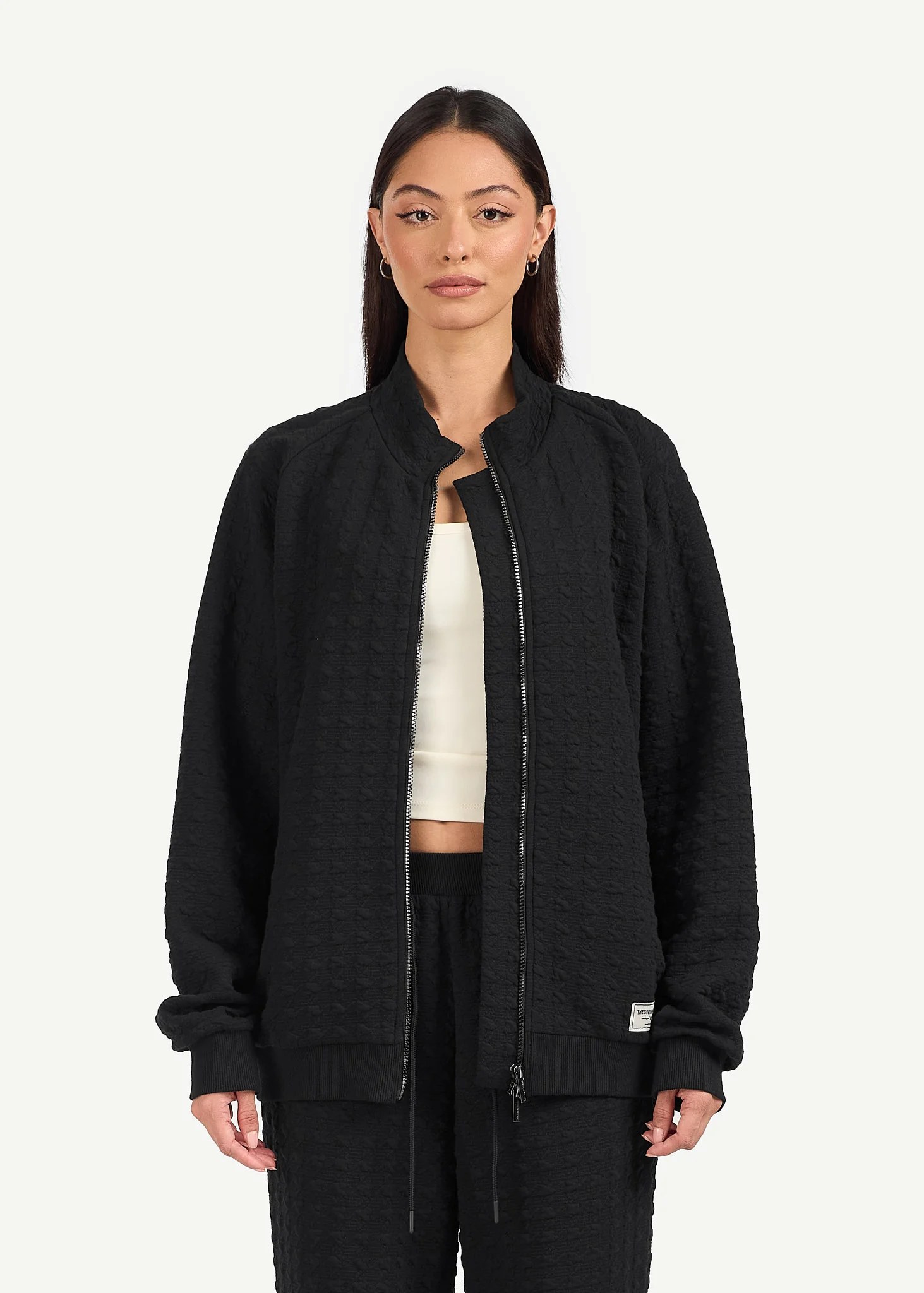 Jacquard Texture Zip Jacket
