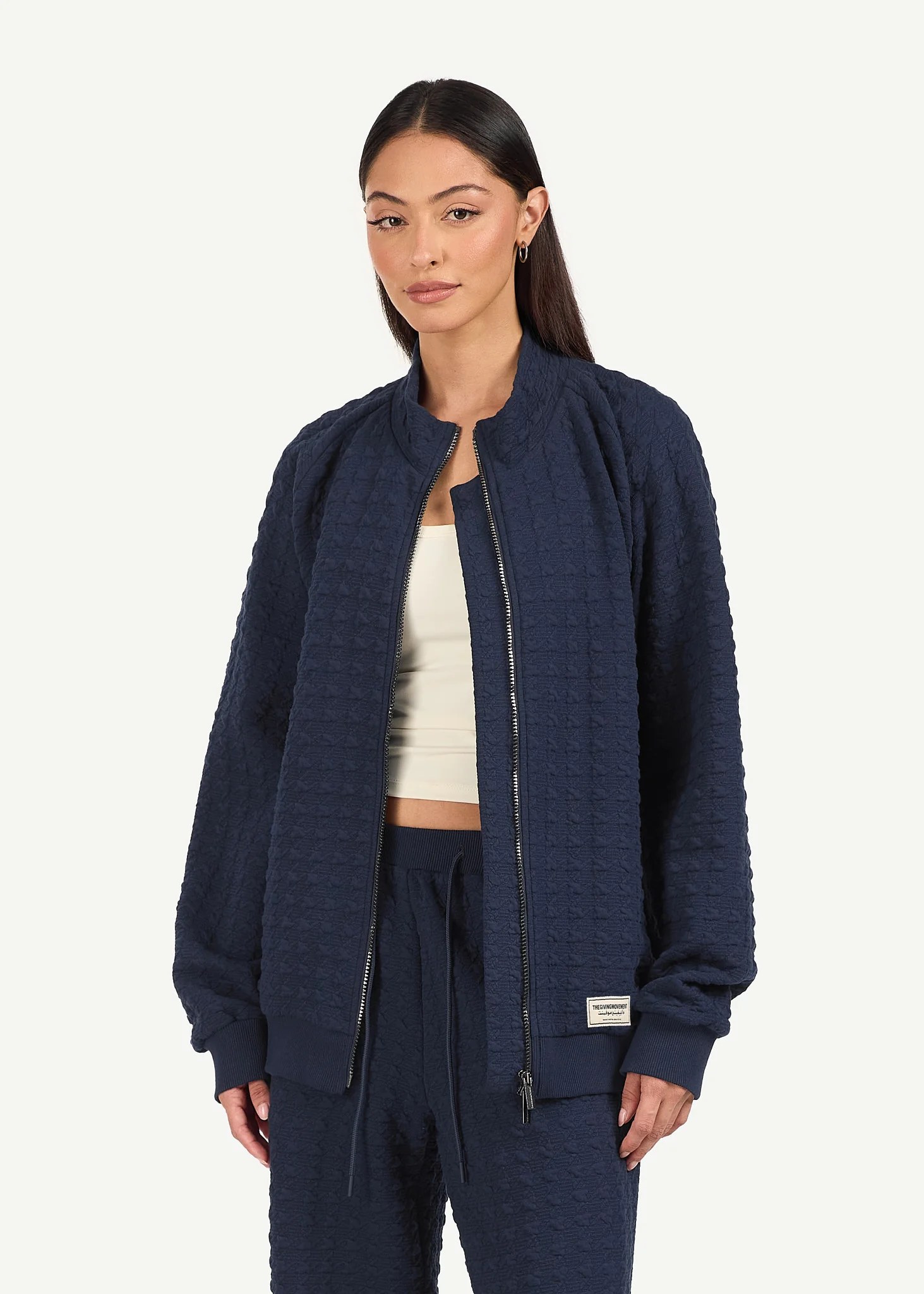 Jacquard Texture Zip Jacket