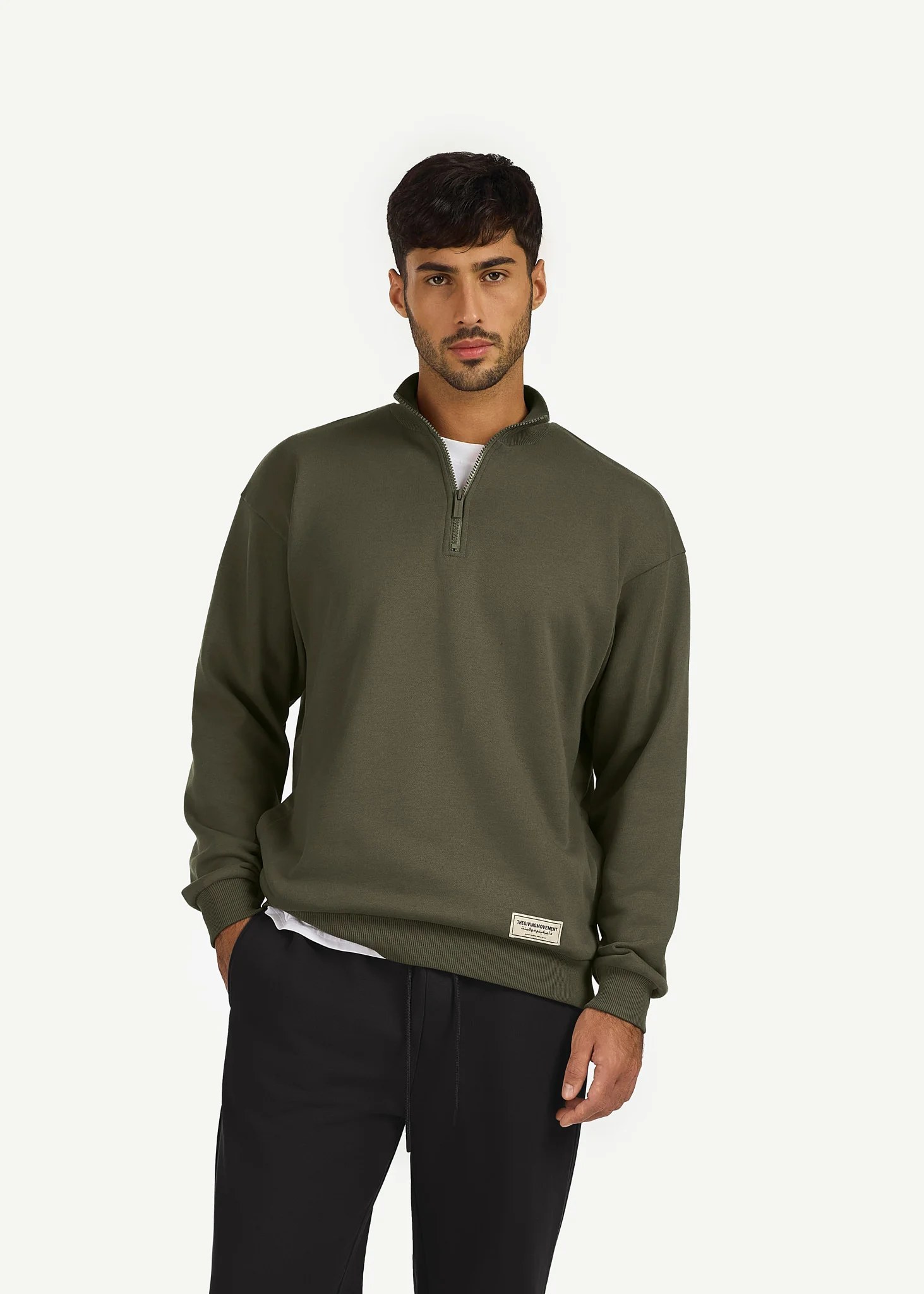 Oversized Half Zip Sweatshirt