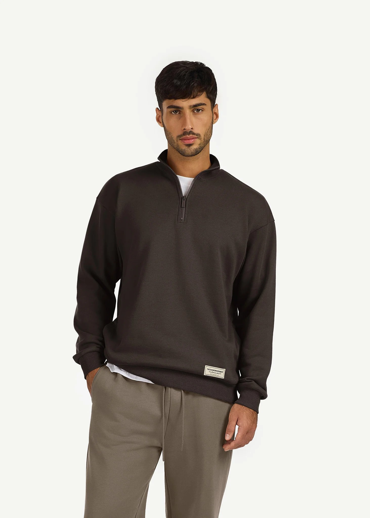 Oversized Half Zip Sweatshirt