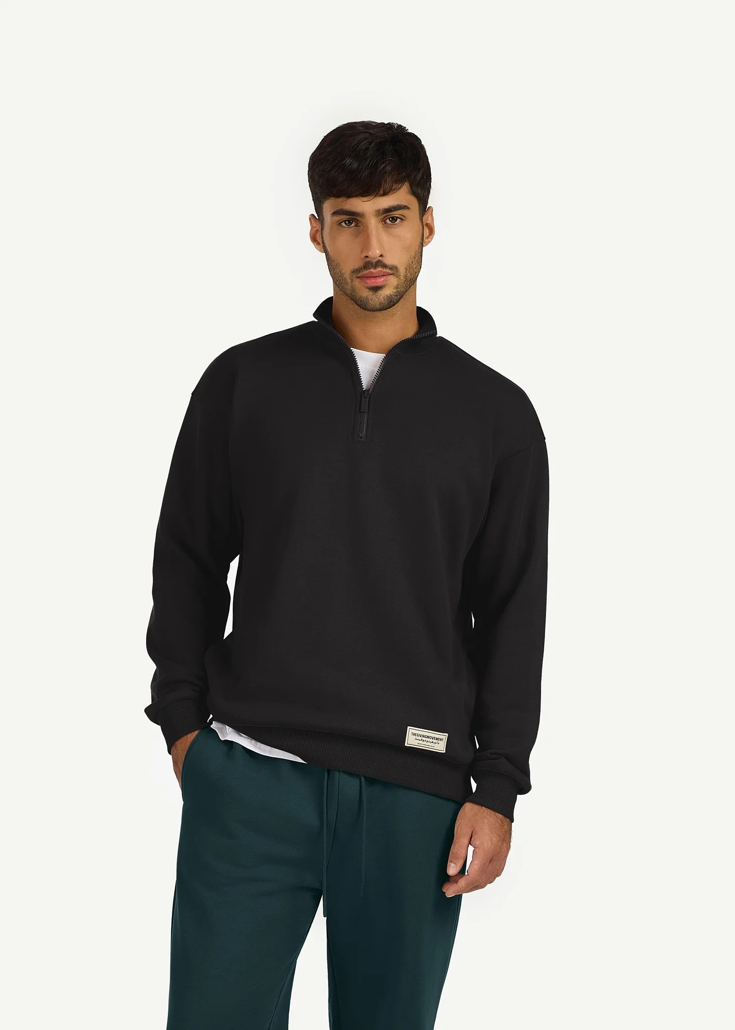 Oversized Half Zip Sweatshirt