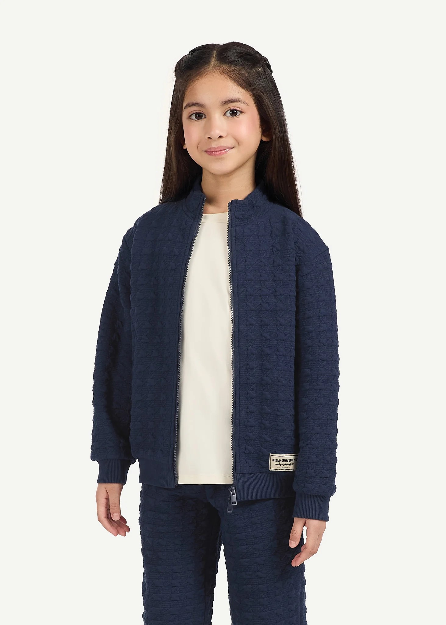 Kids Jacquard Texture Zip Jacket