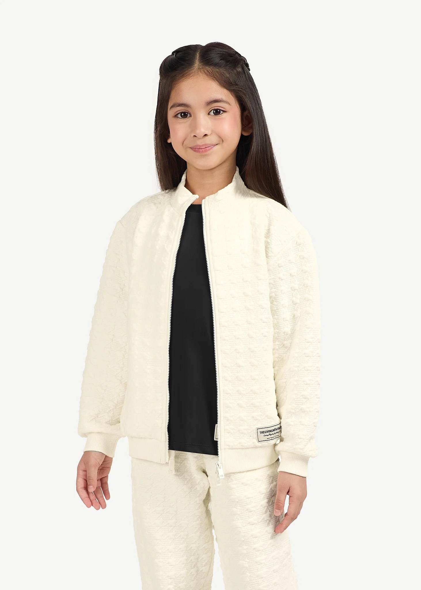 Kids Jacquard Texture Zip Jacket