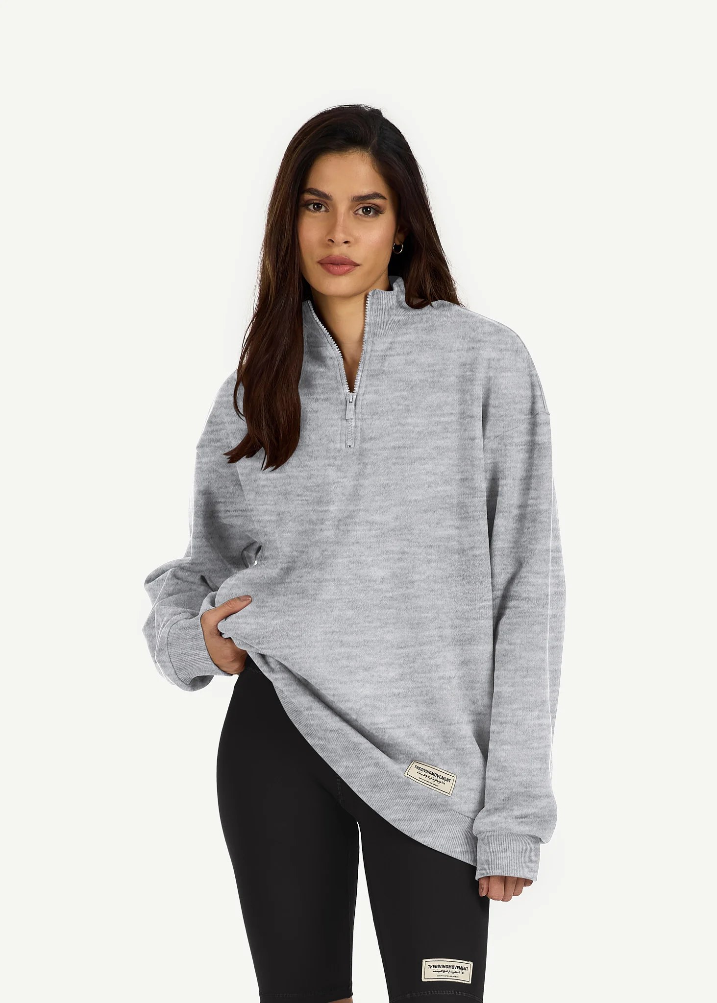 Oversized Half Zip Sweatshirt