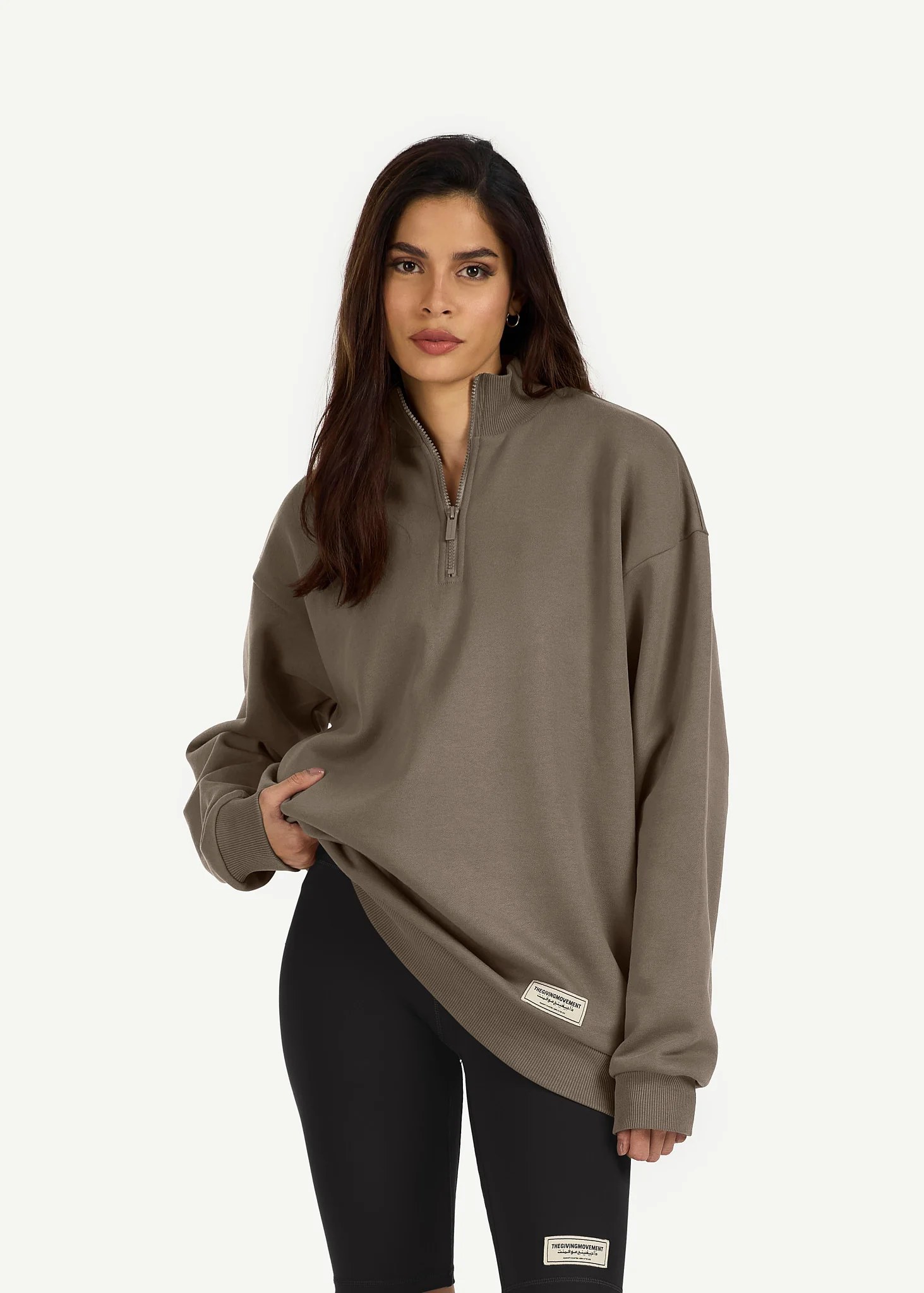 Oversized Half Zip Sweatshirt