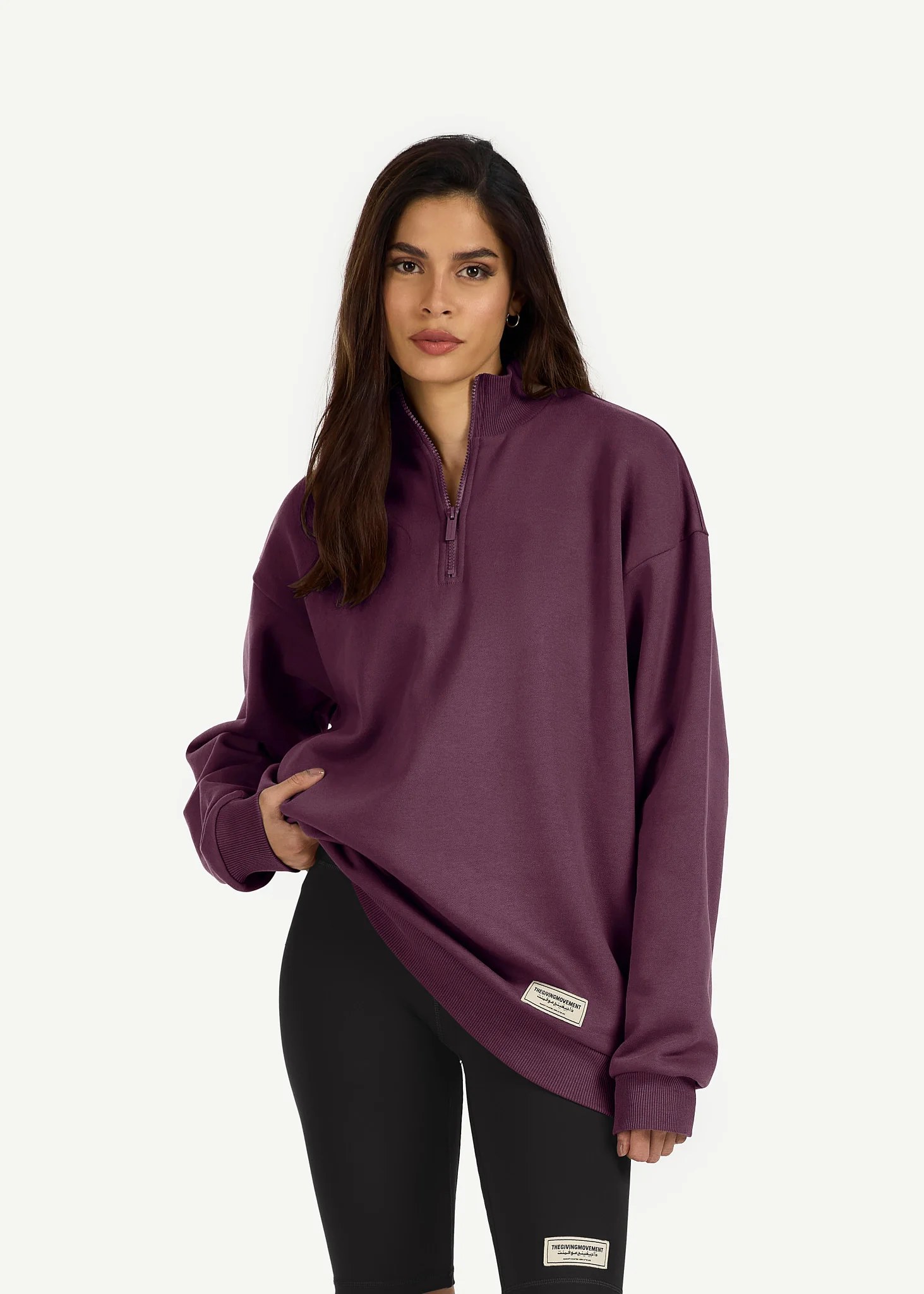 Oversized Half Zip Sweatshirt