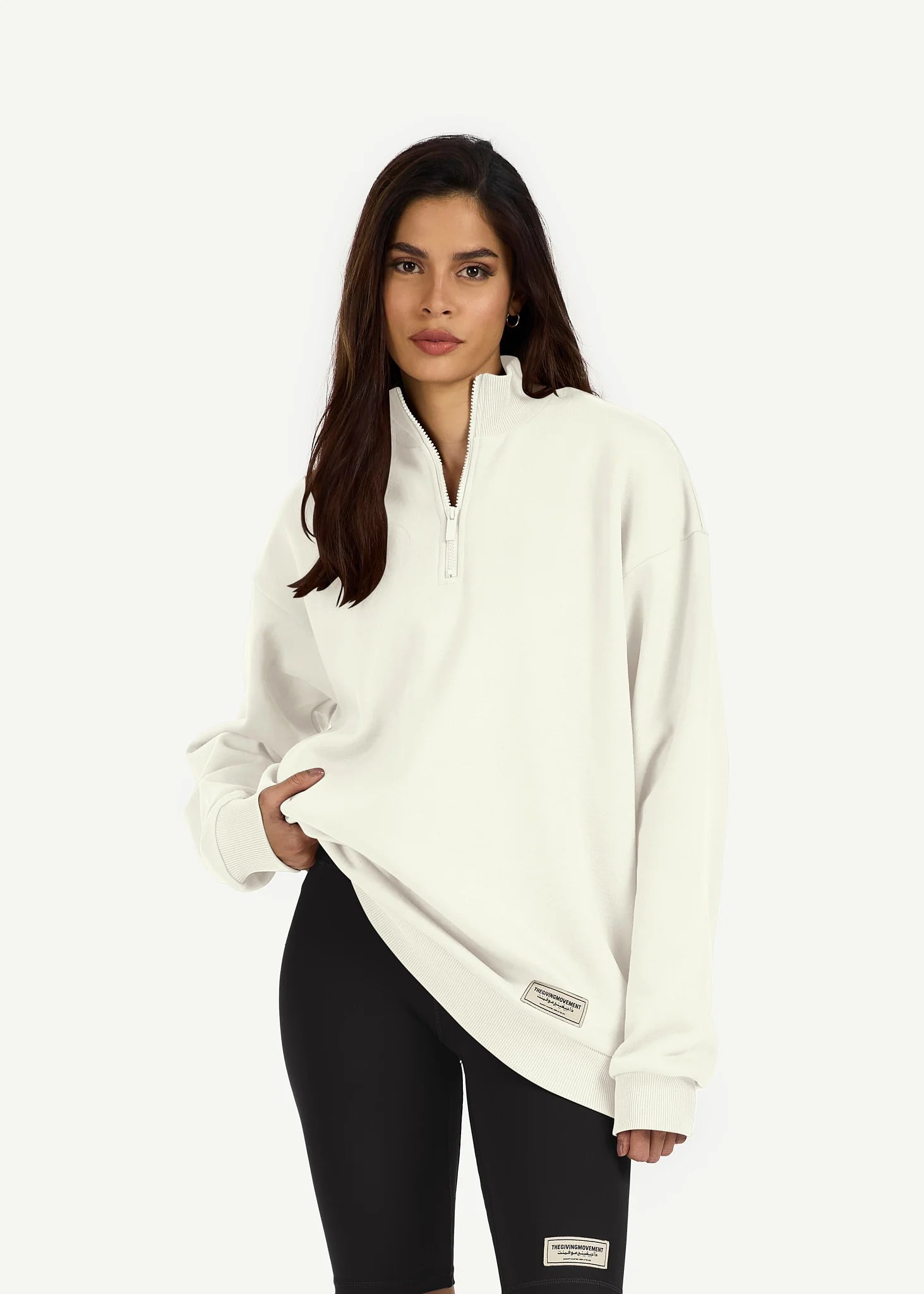 Oversized Half Zip Sweatshirt