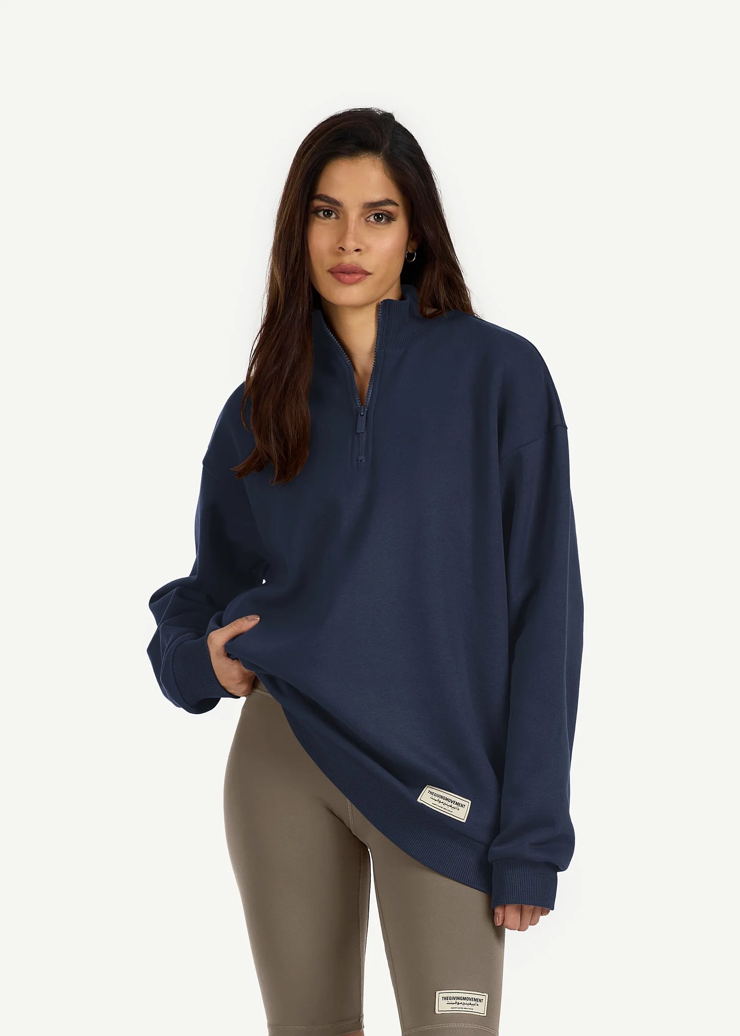 Oversized Half Zip Sweatshirt