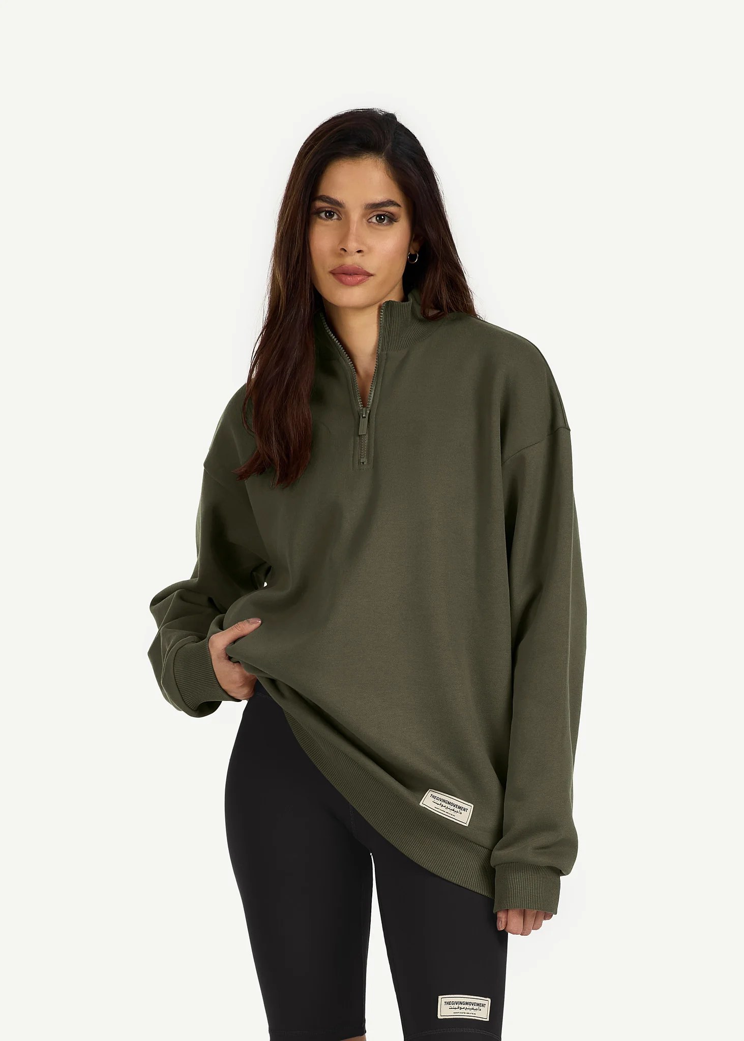 Oversized Half Zip Sweatshirt