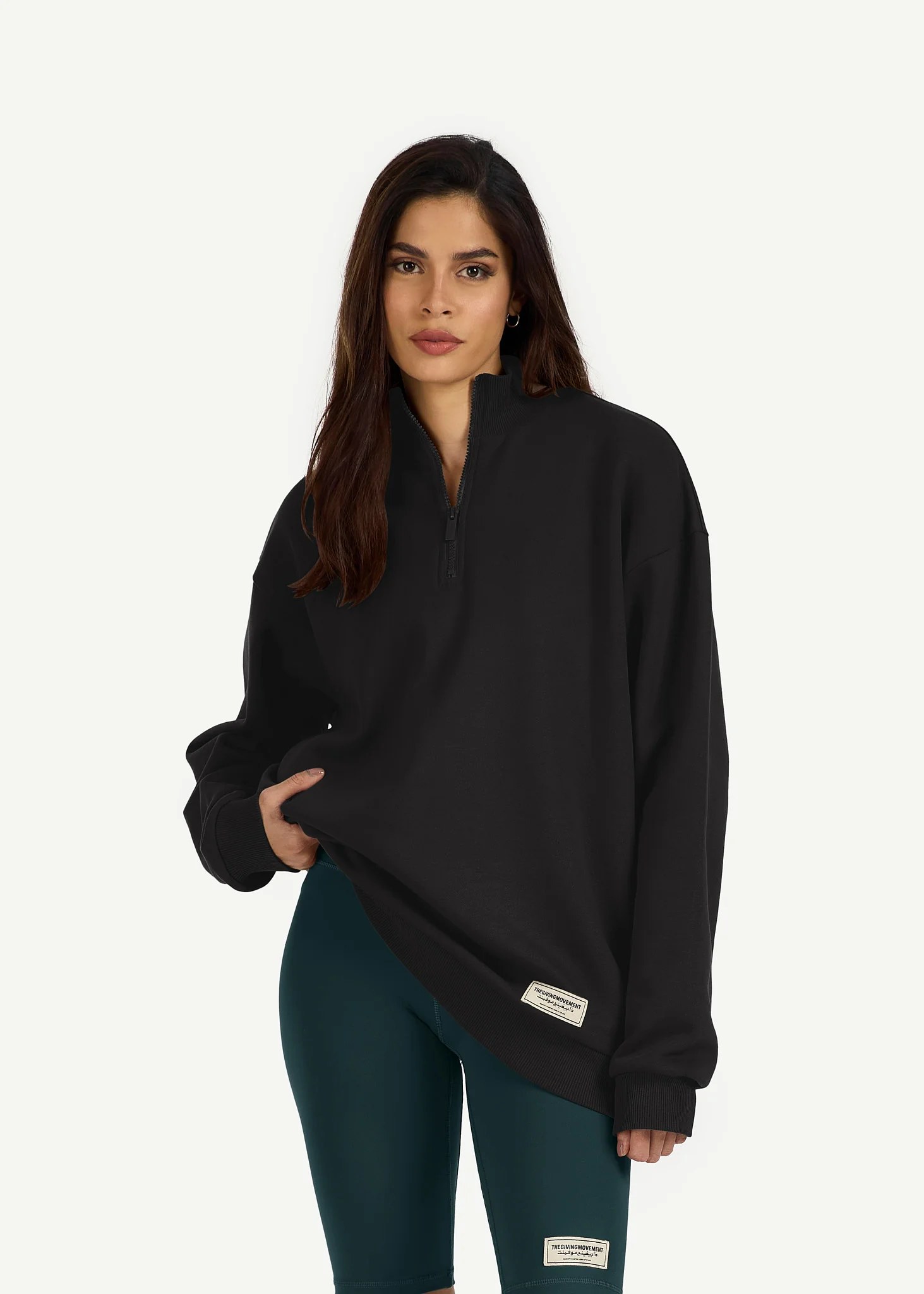 Oversized Half Zip Sweatshirt