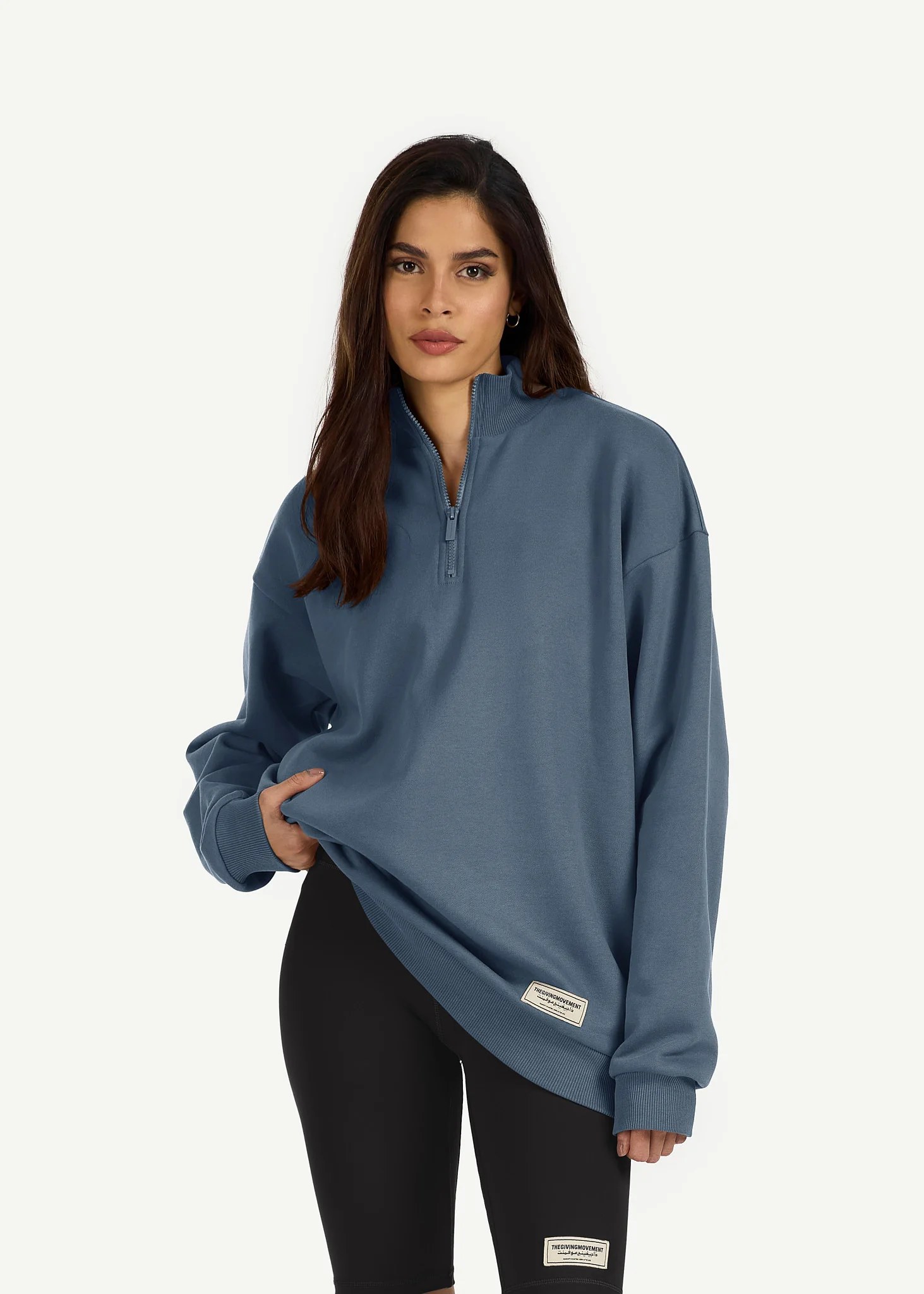 Oversized Half Zip Sweatshirt