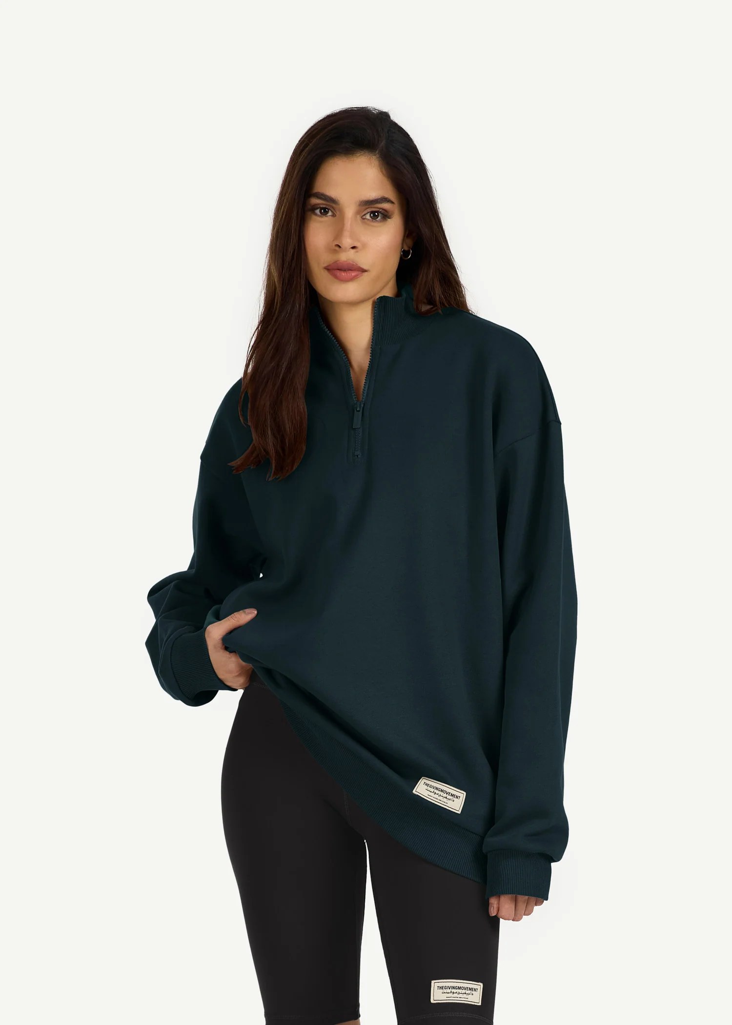 Oversized Half Zip Sweatshirt