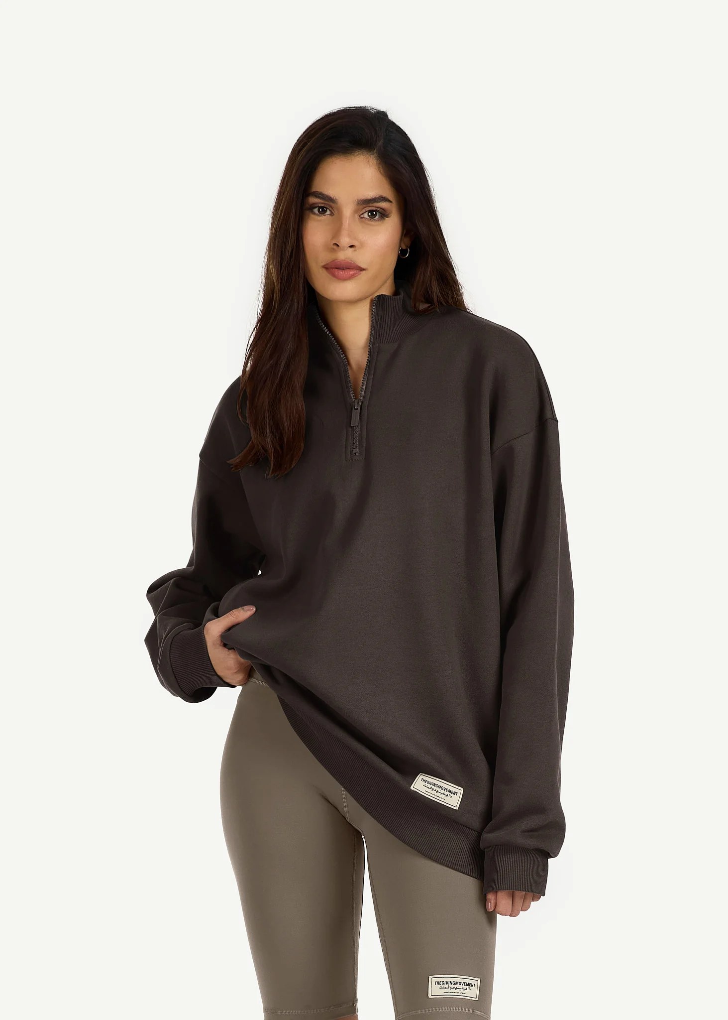 Oversized Half Zip Sweatshirt