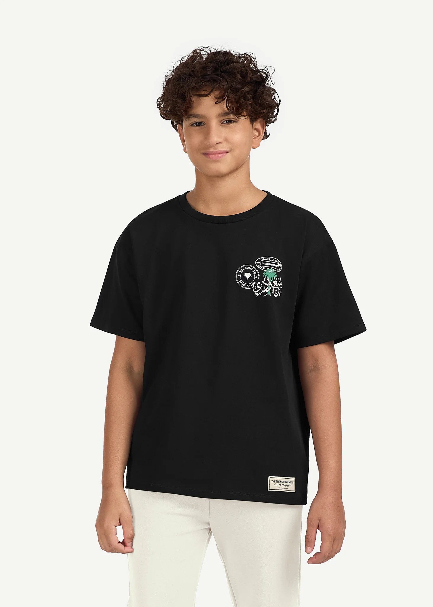 Teens Oversized Saudi Print T-Shirt