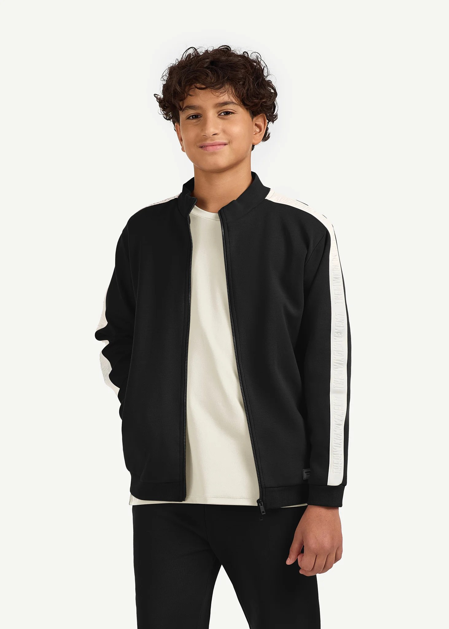 Teens Regular Fit Striped Track Jacket