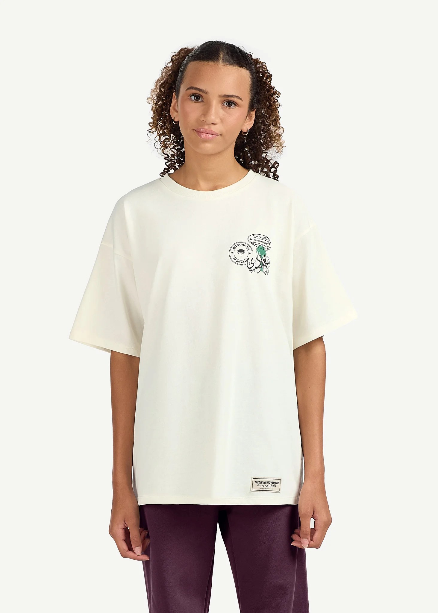 Teens Oversized Saudi Print T-Shirt