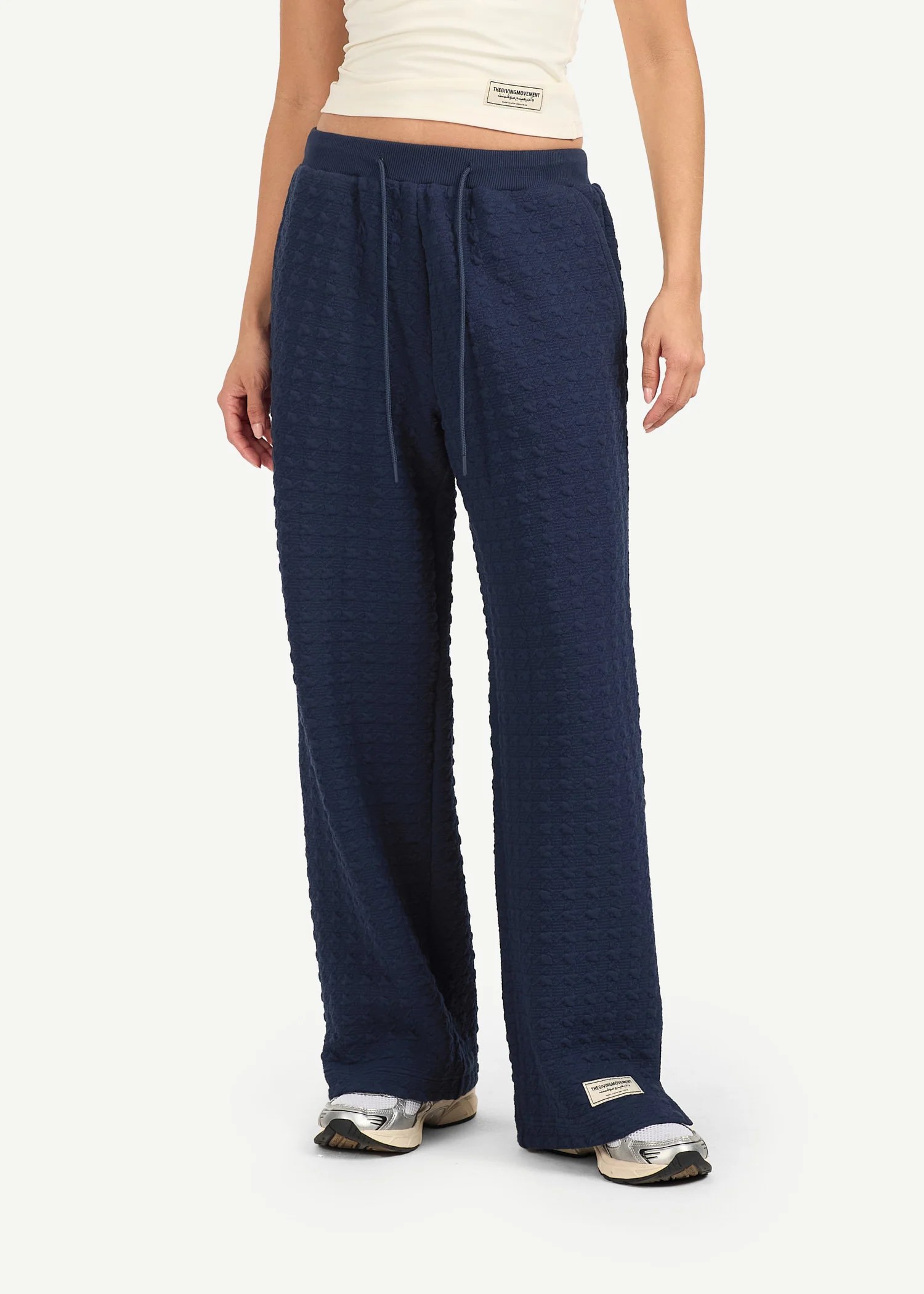 Jacquard Texture Straight Leg Jogger