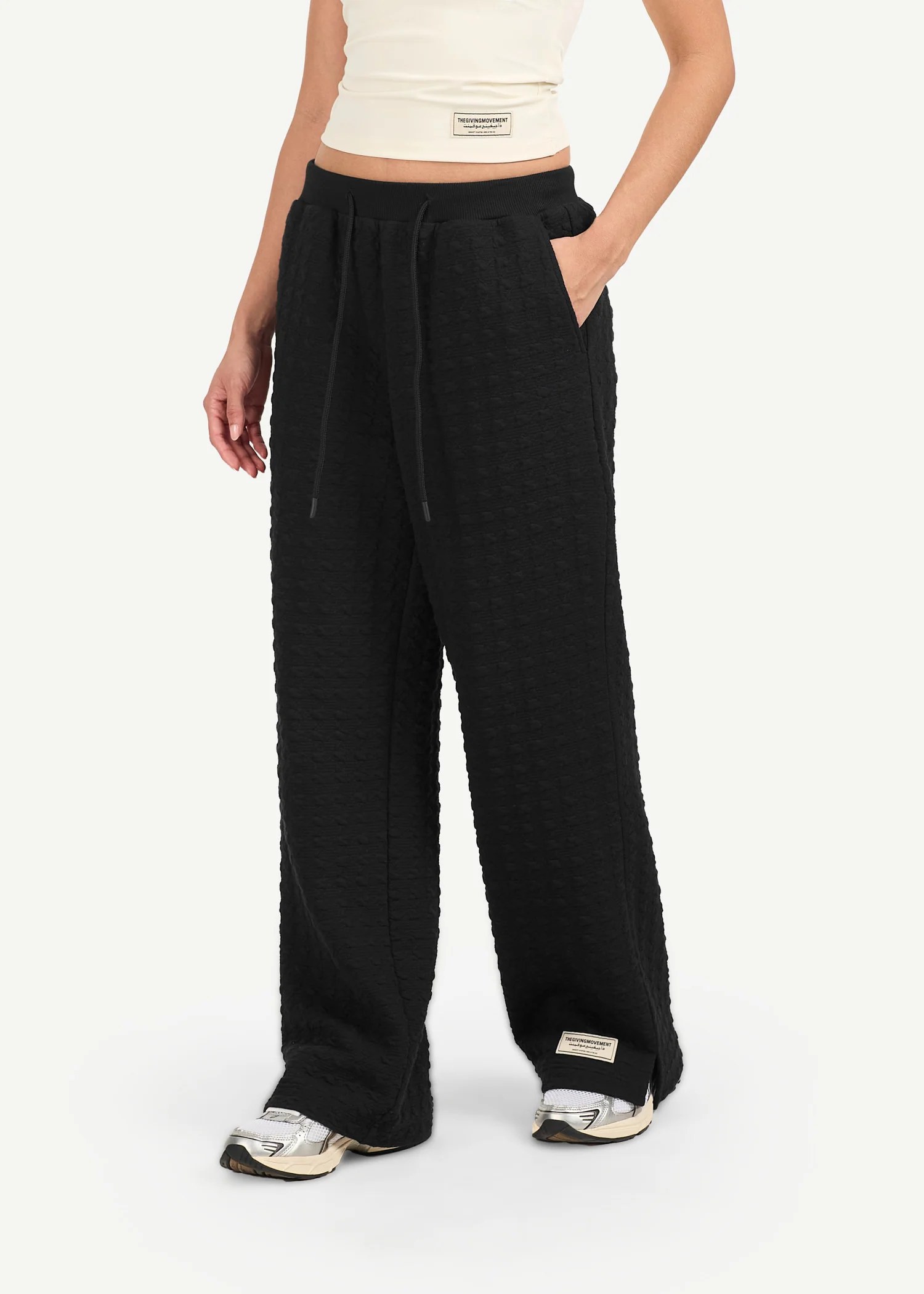 Jacquard Texture Straight Leg Jogger