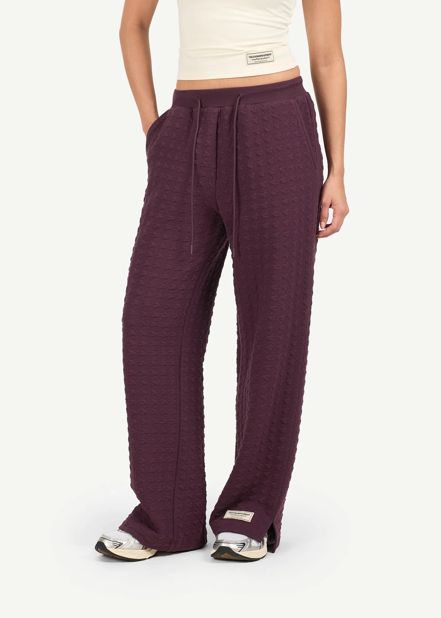 Jacquard Texture Straight Leg Jogger