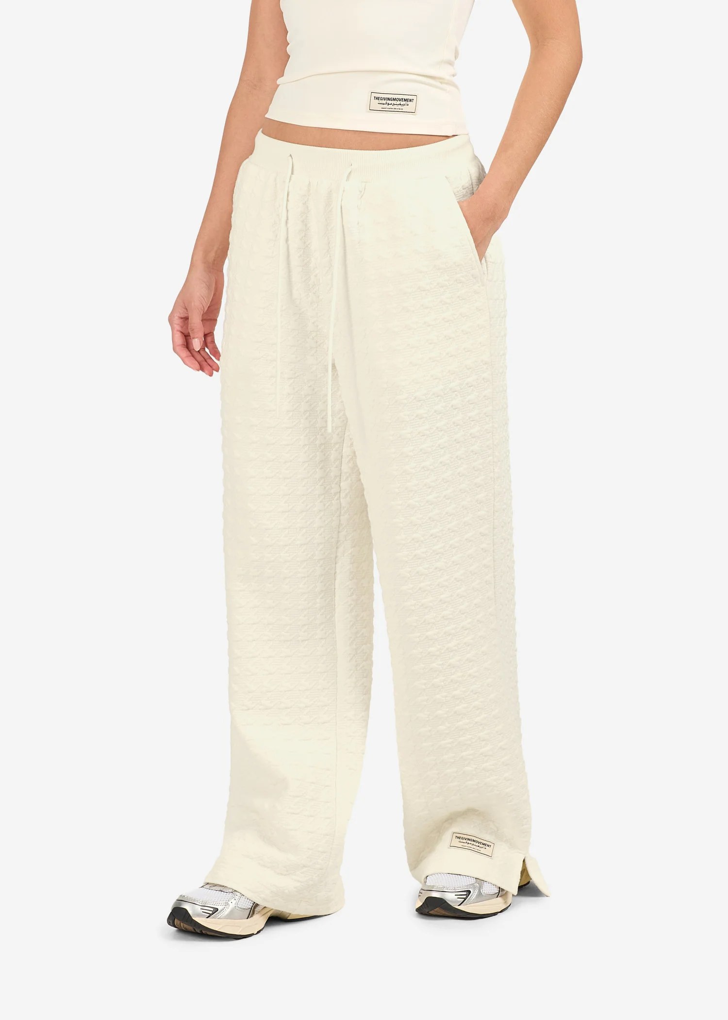 Jacquard Texture Straight Leg Jogger