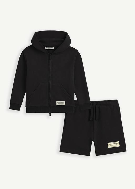 Kids Oversized Zip Hoodie & Shorts