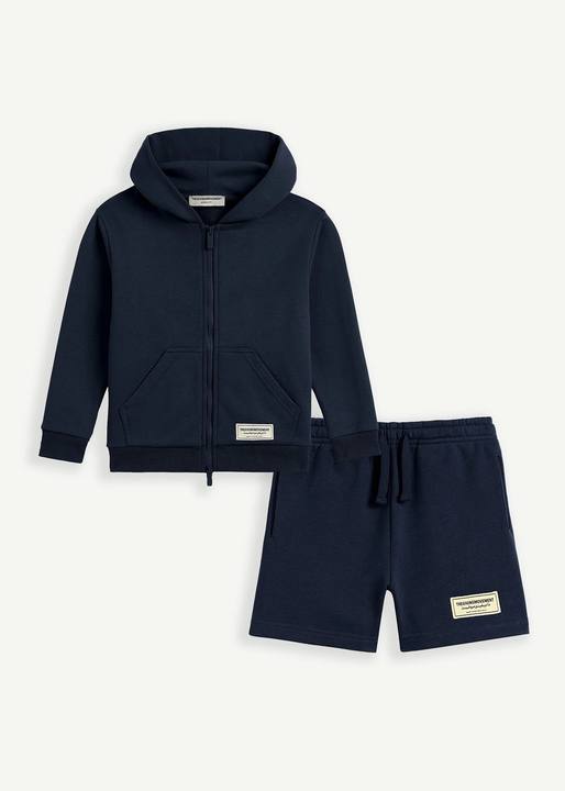 Kids Oversized Zip Hoodie & Shorts