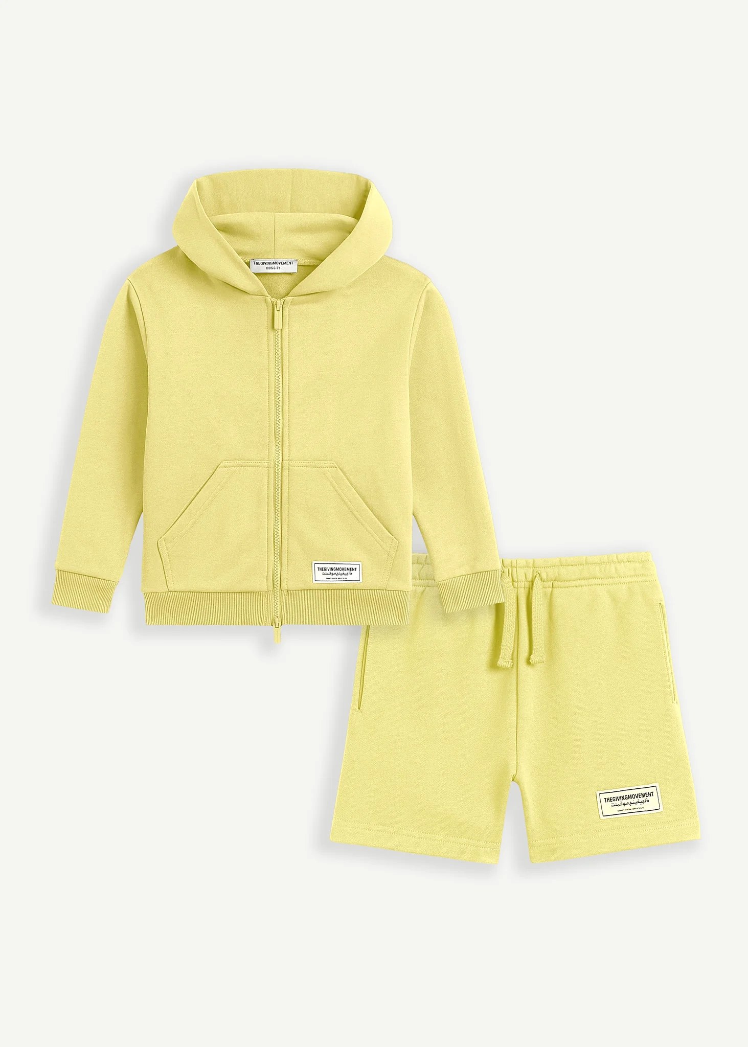 Kids Oversized Zip Hoodie & Shorts
