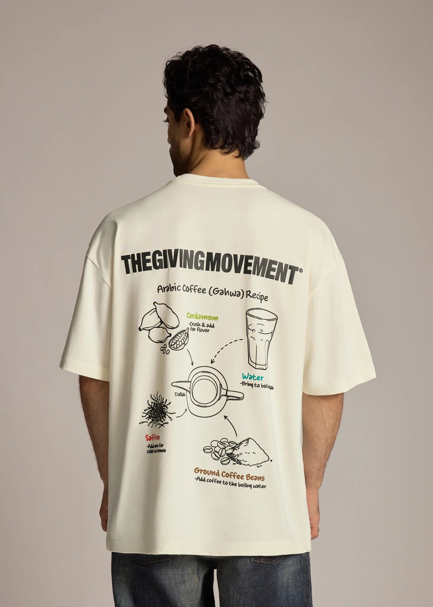 Arabic Coffee Print T-Shirt