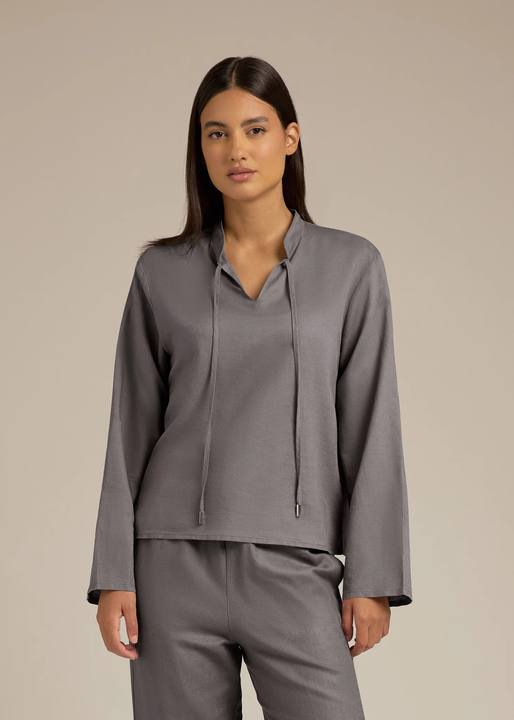 Tie Neck Long Sleeve Shirt
