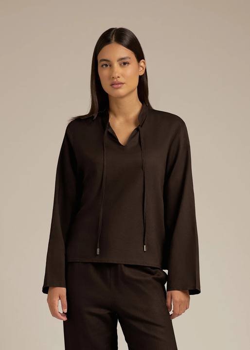 Tie Neck Long Sleeve Shirt