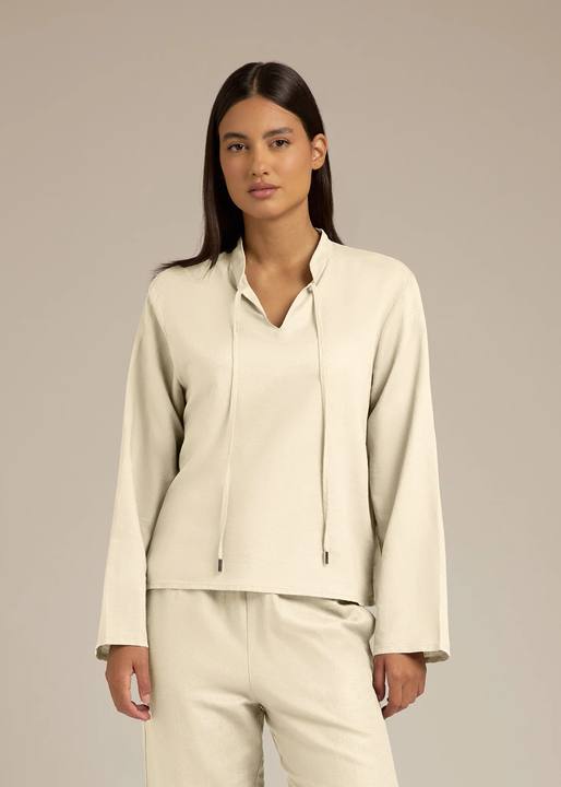 Tie Neck Long Sleeve Shirt