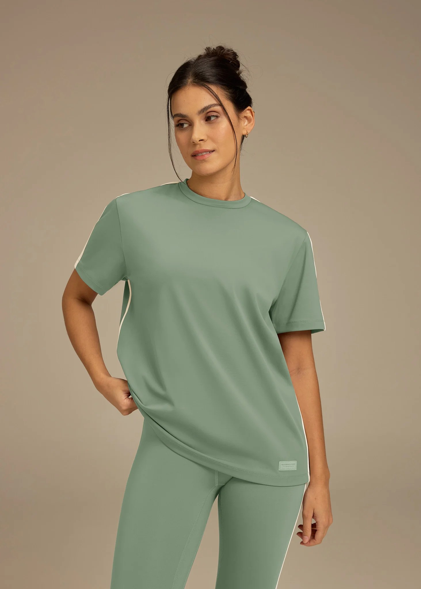 Relaxed Fit Contrast Stripe T-Shirt