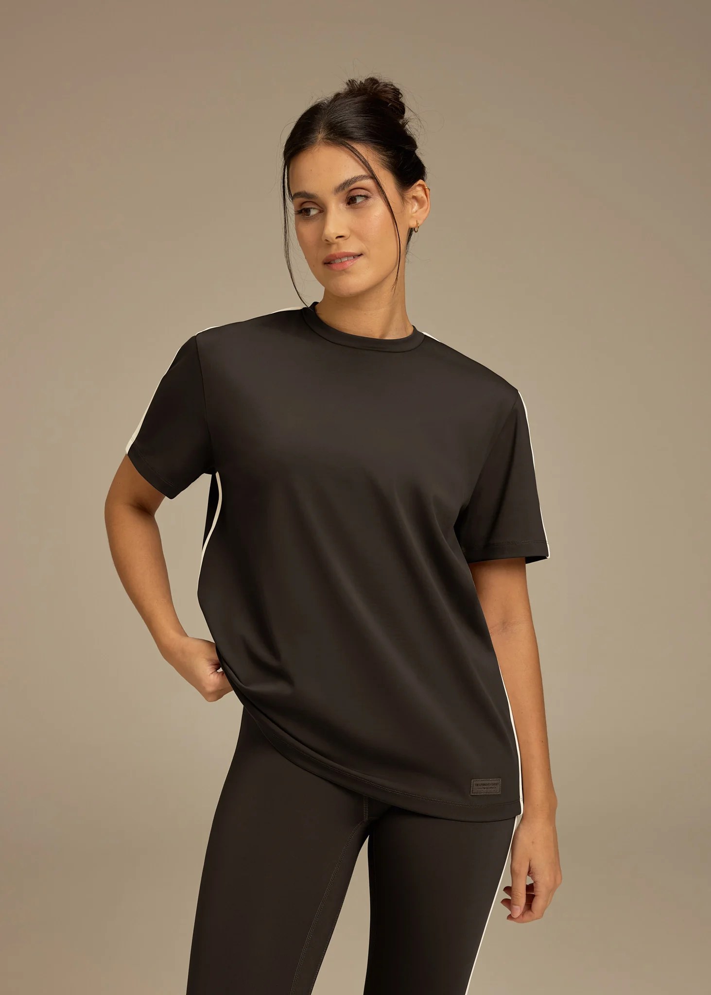 Relaxed Fit Contrast Stripe T-Shirt