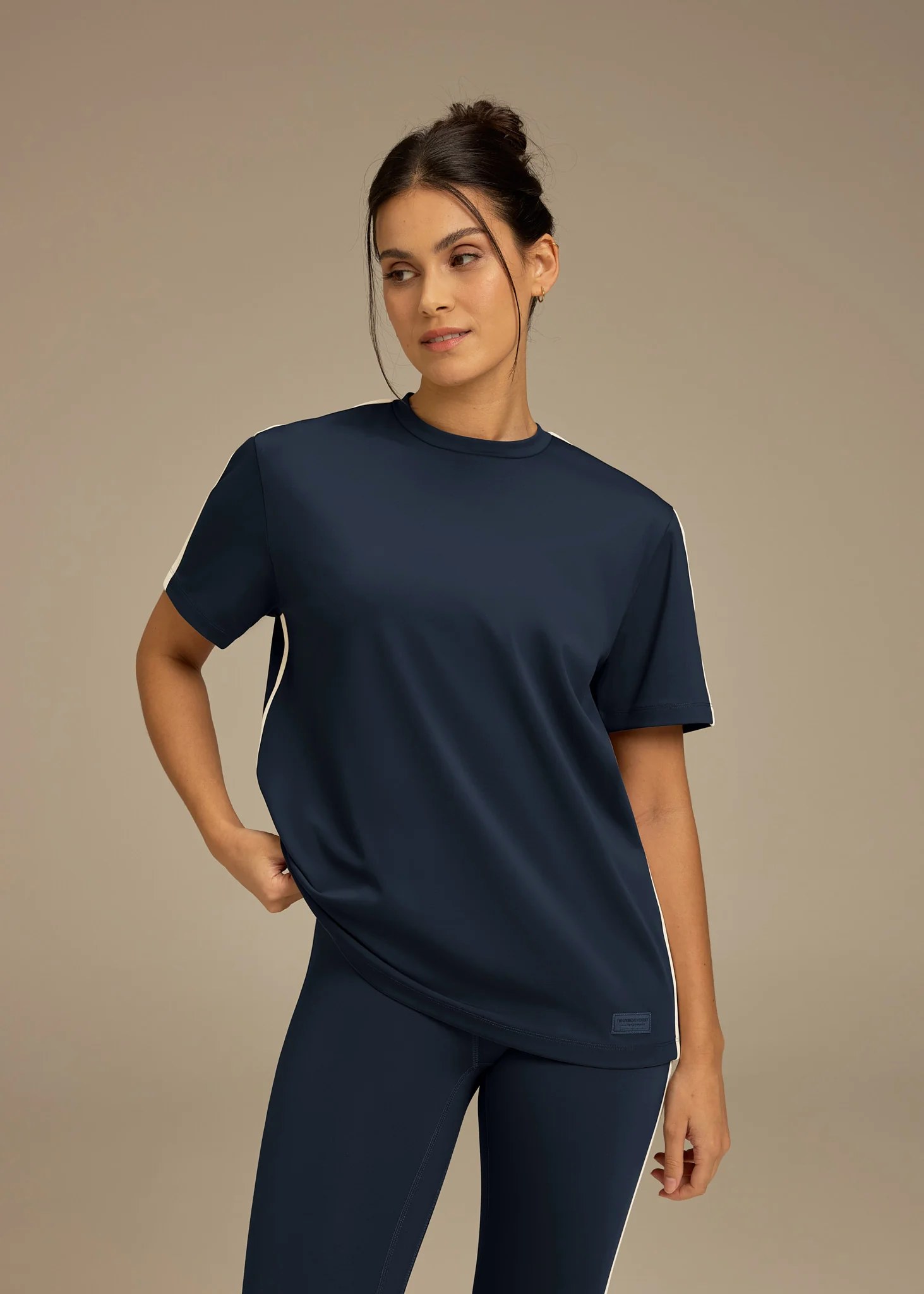 Relaxed Fit Contrast Stripe T-Shirt