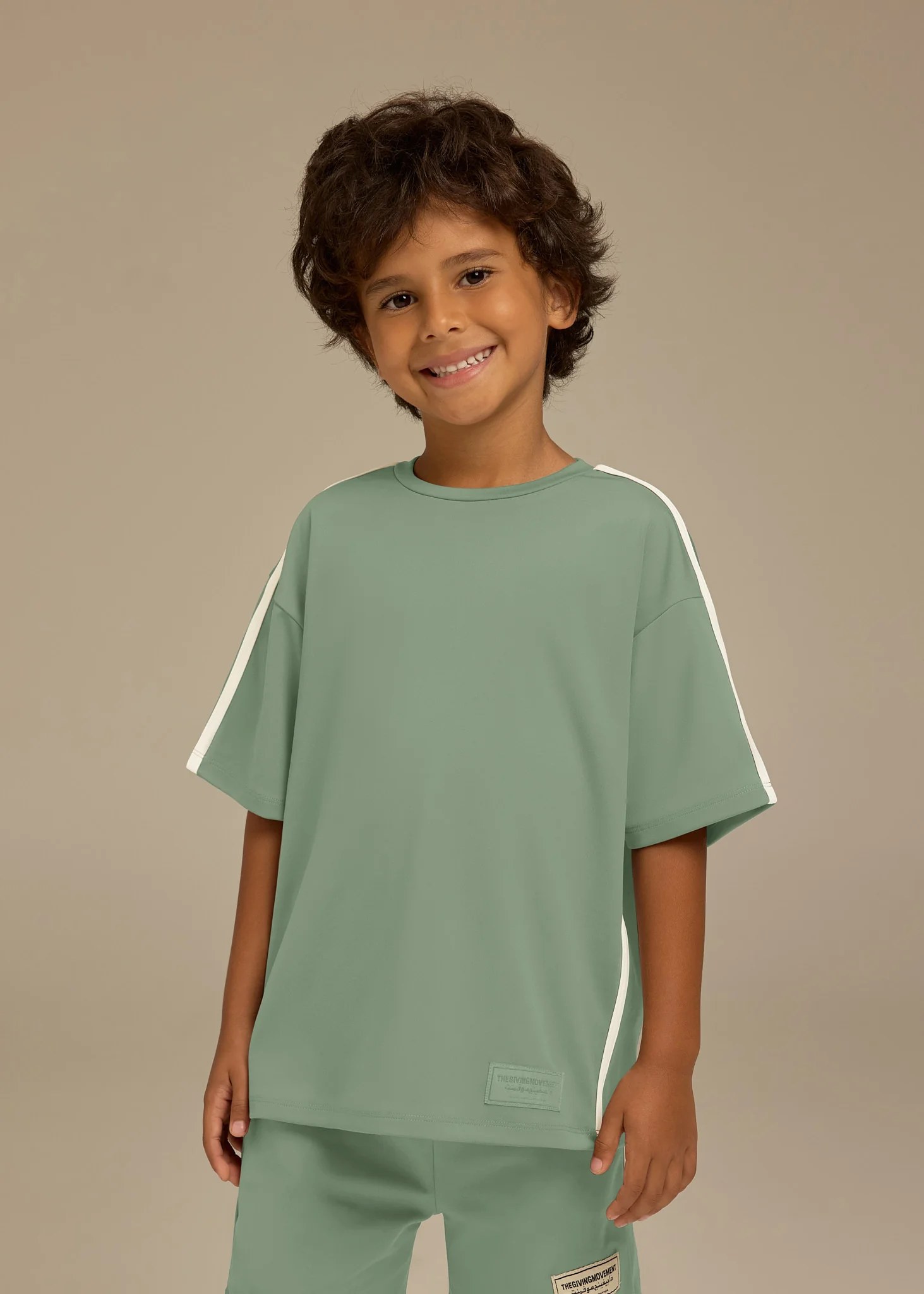 Kids Oversized Contrast Stripe T-Shirt