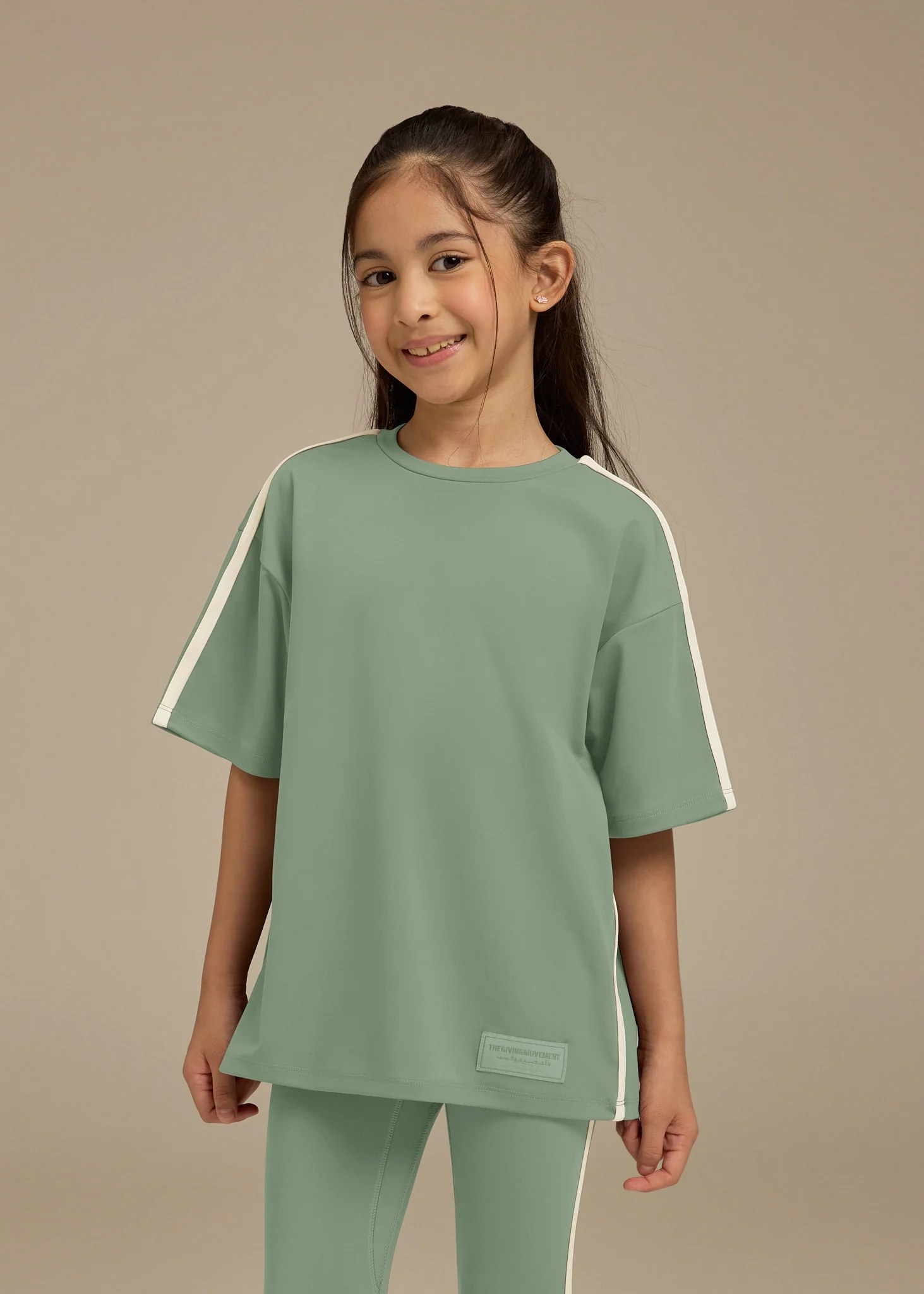 Kids Oversized Contrast Stripe T-Shirt