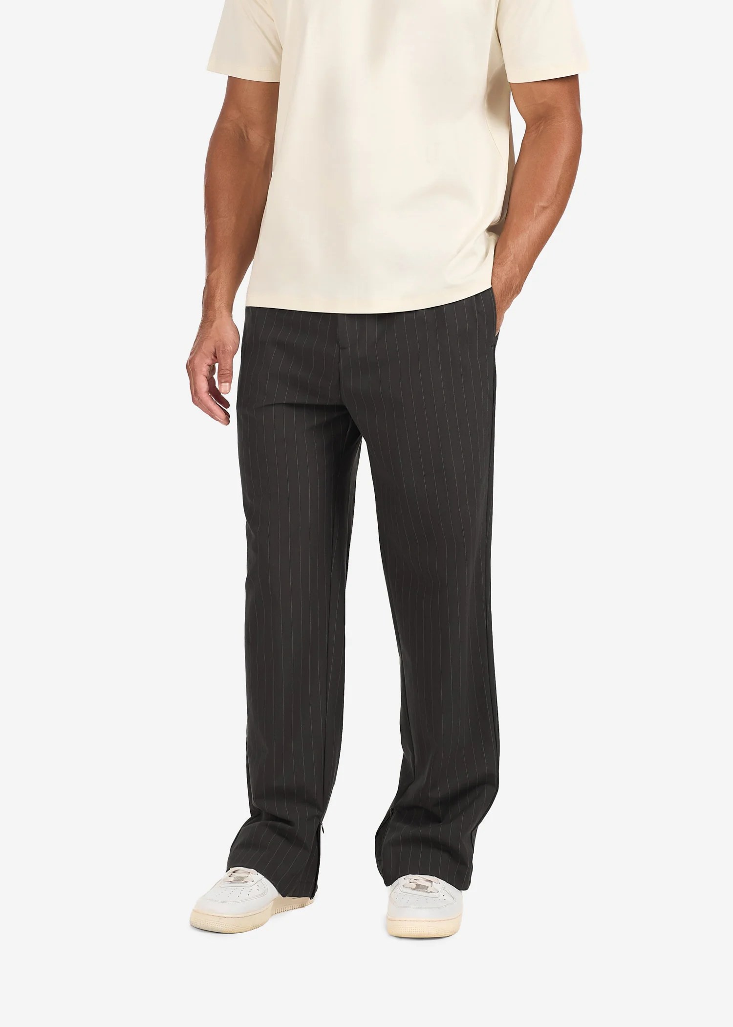 31 inch Pinstripe Wide-Leg Pants