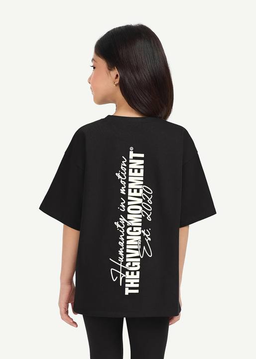Kids Oversized Vertical Print T-Shirt