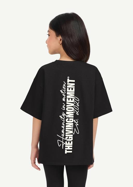 Kids Oversized Vertical Print T-Shirt